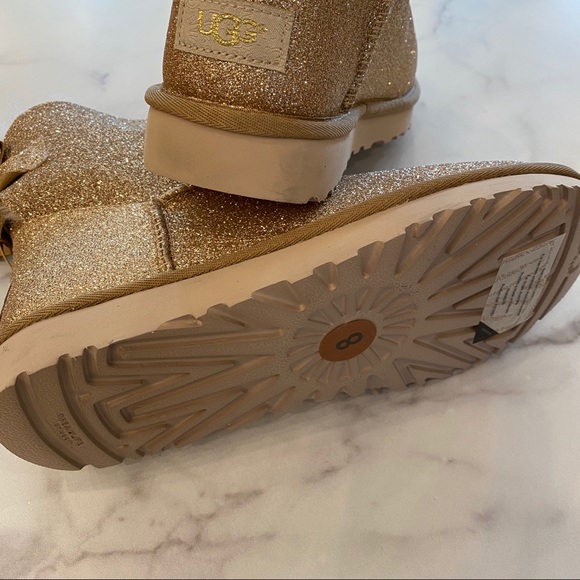 UGG Mini Bailey Bow II Sparkle Glitter Ankle Boot - Picture 8 of 15